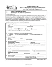 Oregon Medicaid Prior Authorization Form Template
