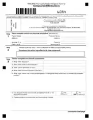 Tricare Prior Authorization Form Compound Medications Fillable Template