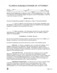 Free Download PDF Books, FLORIDA Durable Power Of Attorney Form Template