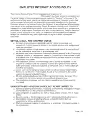 Employee Internet Usage Policy Form Template