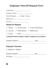 Free Download PDF Books, Employee Time Off Request Form Template