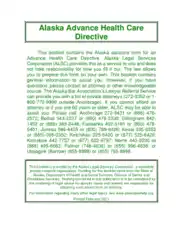 Alaska Advance Health Care Directive Form Template