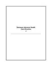 De Advanced Health Care Directive Form Template