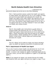 Free Download PDF Books, North Dakota Health Care Directive Form Template