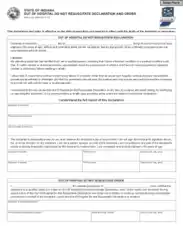 Indiana Do Not Resuscitate Order Form