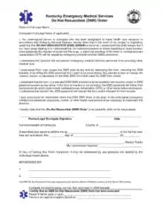 Free Download PDF Books, Kentucky Not Resuscitate Order Form Template