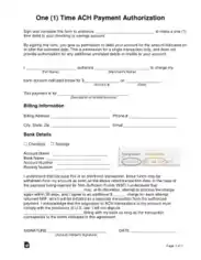 Free Download PDF Books, One 1 Time Ach Payment Authorization Form Template