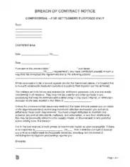 Breach Of Contract Demand Letter Template