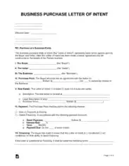 Free Download PDF Books, Business Purchase Letter of Intent Sample Letter Template