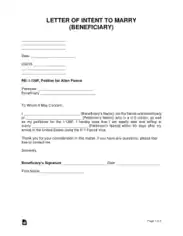 Letter of Intent To Marry Sample Letter Template