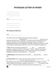 Free Download PDF Books, Physician Letter of Intent Sample Letter Template