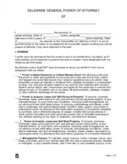 Delaware General Power Of Attorney Form Template