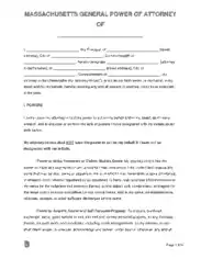 Free Download PDF Books, Massachusetts General Power Of Attorney Form Template