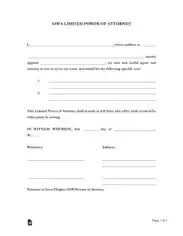 Iowa Limited Power Of Attorney Form Template