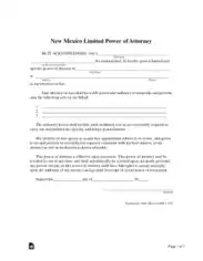 Free Download PDF Books, New Mexico Limited Power Of Attorney Form Template
