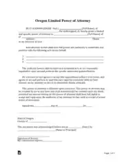 Free Download PDF Books, Oregon Limited Power Of Attorney Form Template