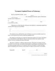 Free Download PDF Books, Vermont Limited Power Of Attorney Form Template