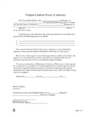 Virginia Limited Power Of Attorney Form Template