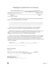 Free Download PDF Books, Washington Limited Power Of Attorney Form Template