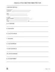 Association Meeting Minutes Form Template