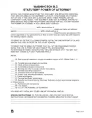 Free Download PDF Books, Washington Dc Durable Statutory Power Of Attorney Form Template
