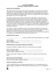 Wyoming Durable Statutory Power Of Attorney Form Template