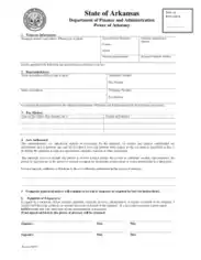 Arkansas Tax Power Of Attorney Form Template