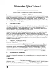 Free Download PDF Books, Nebraska Last Will And Testament Form Template