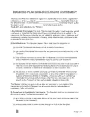 Free Download PDF Books, Business Plan Non Disclosure Agreement Form Template