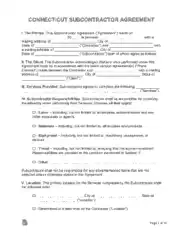 Connecticut Subcontractor Agreement Form Template