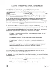 Free Download PDF Books, Hawaii Subcontractor Agreement Form Template