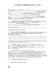 Illinois Commercial Lease Agreement Form Template