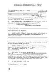 Free Download PDF Books, Indiana Commercial Lease Agreement Form Template