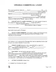 Free Download PDF Books, Virginia Commercial Lease Agreement Form Template