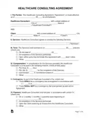 Healthcare Consultant Agreement Form Template