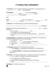 IT Consultant Agreement Form Template