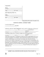 Kentucky General Warranty Deed Form Template