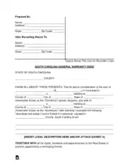 Free Download PDF Books, South Carolina General Warranty Deed Form Template