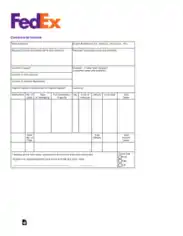 Fedex International Commercial Invoice Form Template