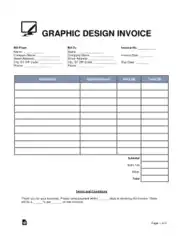 Free Download PDF Books, Graphic Design Invoice Form Template