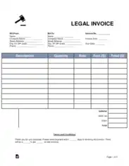 Legal Invoice Form Template