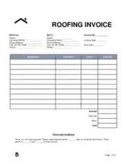 Roofing Invoice Form Template