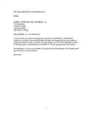 Donation Request Refusal Letter Template