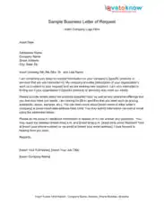 Business Formal Request Letter Template