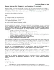 Cover Letter For Request For Funding Proposals Template