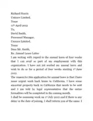 Free Download PDF Books, Annual Leave Request Letter Template
