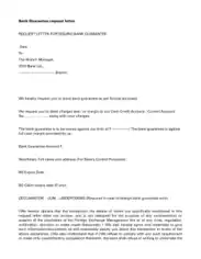 Bank Guarantee Request Letter Sample Template