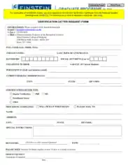 Certification Letter Request Form Template