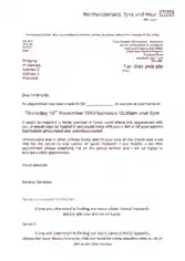 NHS Trust Appointment Request Letter Template