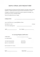 Free Download PDF Books, Sample Annual Leave Request Letter Form Template